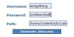 Parameter for creating .htaccess file